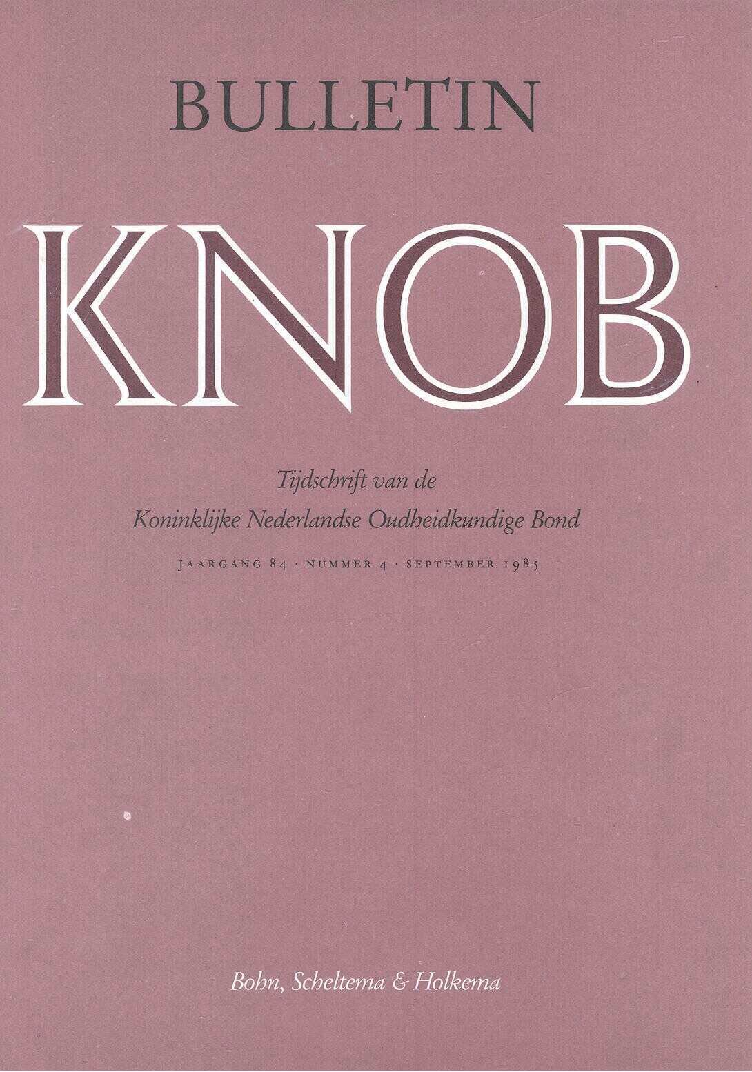 						Toon Bulletin KNOB 84 (1985) 4
					